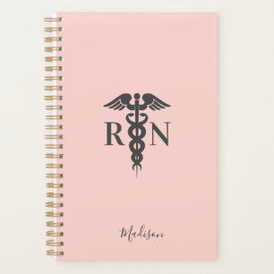  Personalized Registered Nurse Blush Pink Medical Planner