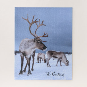 Personalized Reindeer Add Your Photo Jigsaw Puzzle