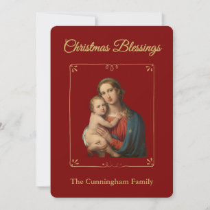 Personalized Religious Christmas Blessings Card