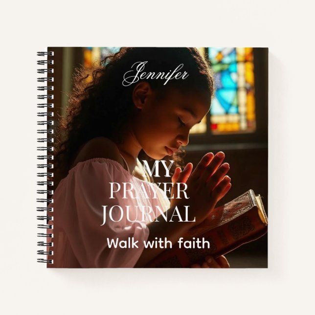 Personalized Religious photo prayer journal  (Front)