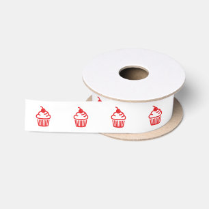 Personalized repeating photo or image White Satin Ribbon