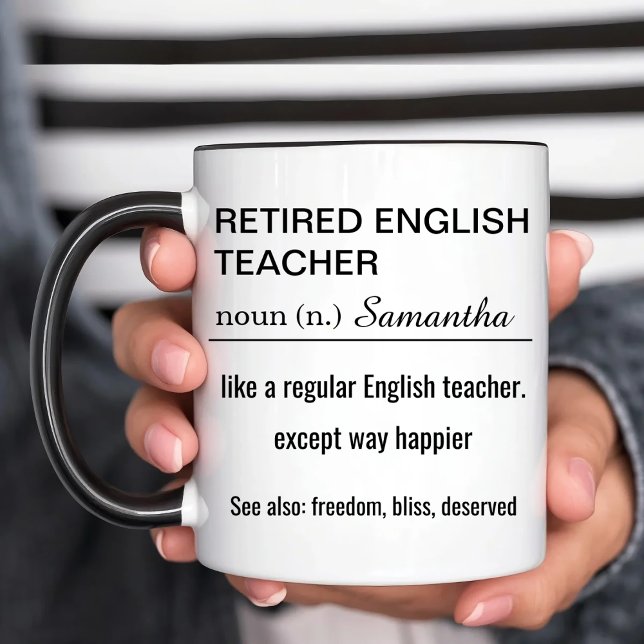 Personalized Retired English Teacher Definition Mug (Creator Uploaded)