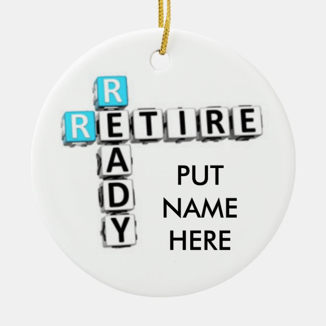 PERSONALIZED "RETIREE'S" CHRISTMAS ORNAMENT (Front)
