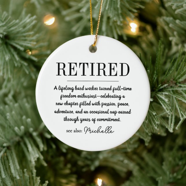 Personalized Retirement Funny Retired Definition Ceramic Tree Decoration (Tree)