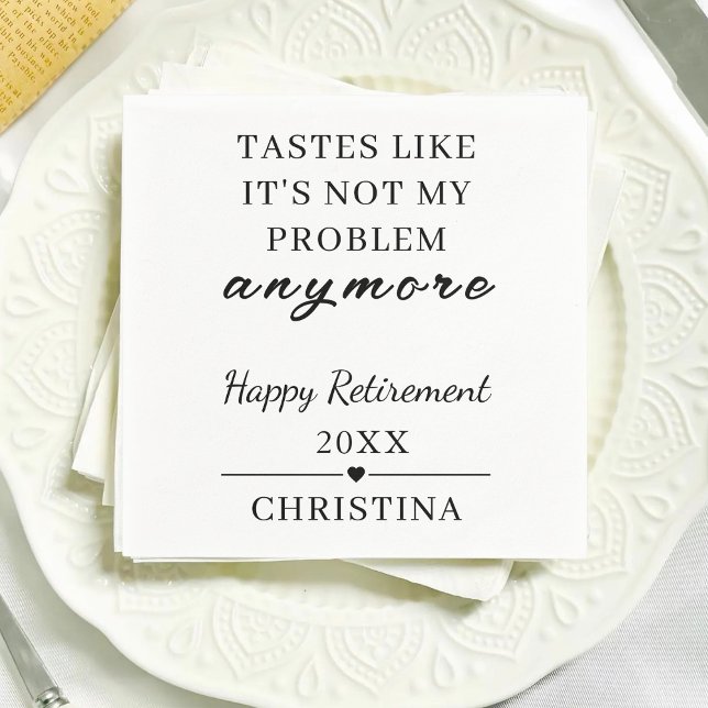Personalized Retirement Party Decor Retired 2026 Napkin (Creator Uploaded)