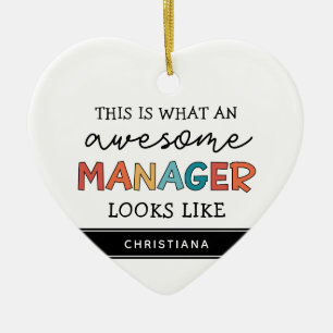 Personalized Retro Awesome Manager Funny Ceramic Tree Decoration