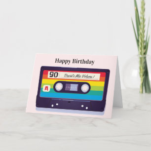 Personalized Retro Cassette Tape Birthday Card