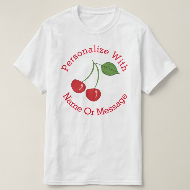 PERSONALIZED Retro Cherries T-Shirt (Design Front)
