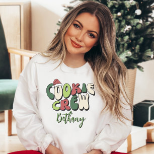 Personalized Retro Cookie Crew Christmas Matching Sweatshirt