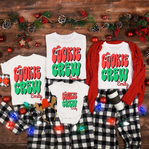 Personalized Retro Cookie Crew Christmas Matching T-Shirt