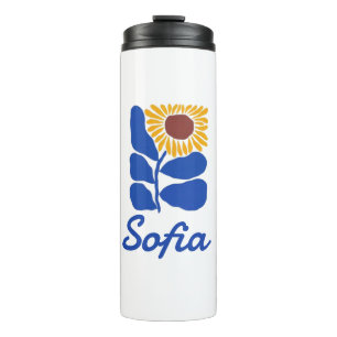Personalized Retro Floral Daisy Custom Name Gift Thermal Tumbler