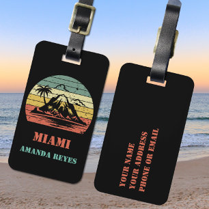 Personalized Retro Miami Luggage Tag