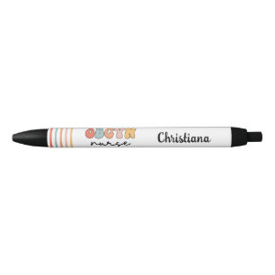 Personalized Retro OBGYN Nurse Black Ink Pen