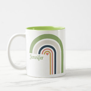 Personalized Retro Rainbow Boho Coffee Cup Gift