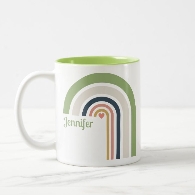 Personalized Retro Rainbow | Boho Coffee Cup Gift  (Left)