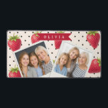 Personalized Retro Strawberry Polka Dot Vintage Desk Mat<br><div class="desc">Strawberries are one of those happy, classic designs that instantly make people smile. This customized retro strawberry collection creates a style that is both nostalgic and modern by fusing a soft, traditional polka dot background with amusing vintage charm. Sweet, colorful strawberries are strewn throughout a delicate dotted pattern in this...</div>