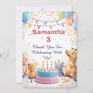 Personalized Retro Thank You Cards Kids Birthday
