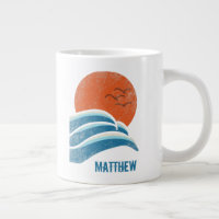 Personalized Retro Waves and Sun Beach