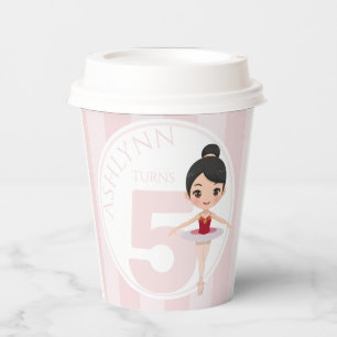 Personalized & Reusable Pink Ballet Girls Party Paper Cups