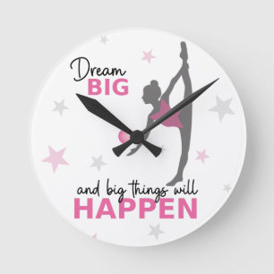 Personalized Rhythmic Gymnast Dream Big Wall Clock
