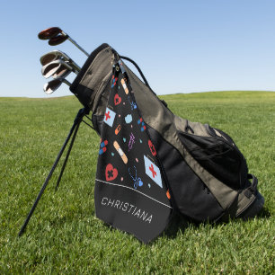 Personalized RN Nurse   Doctor Medical Pattern Golf Towel