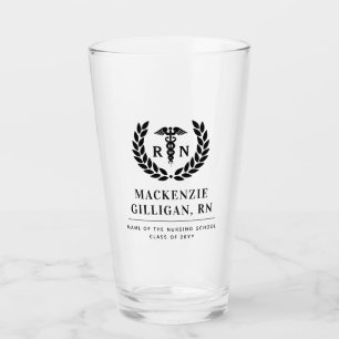 Personalized RN Nursing School Graduation Elegant Glass