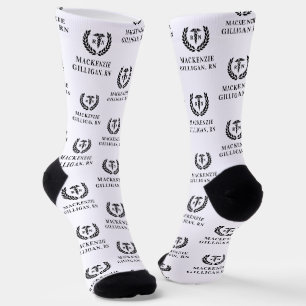 Personalized RN Nursing School Graduation Elegant Socks