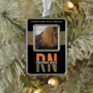 Personalized RN Registered Nurse Graduation photo Silver Plated Framed Ornament