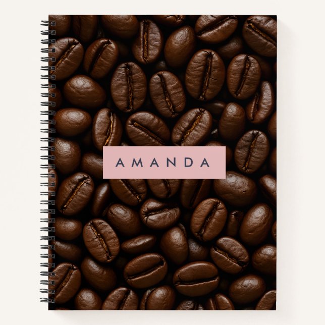 Personalized Roasted Coffee Beans  Notebook (Front)