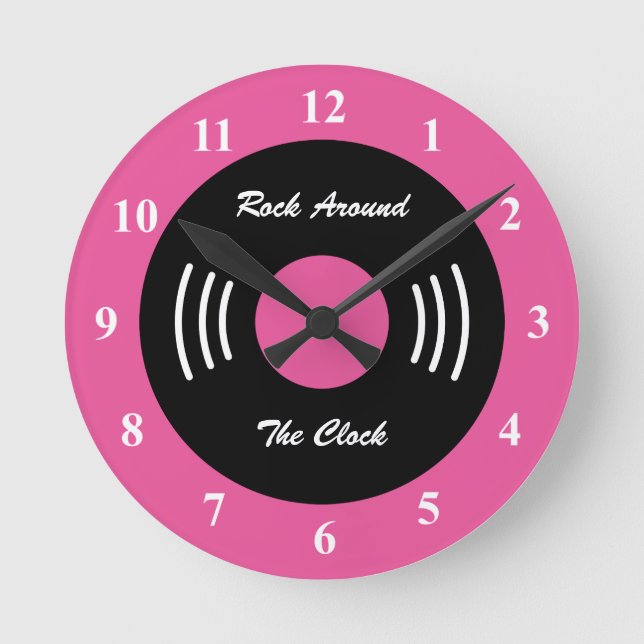 Personalized rock and roll wall clock (Front)