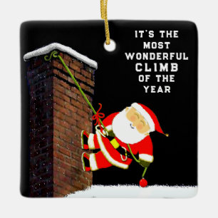 Personalized Rock Climbing Christmas Ceramic Ornament