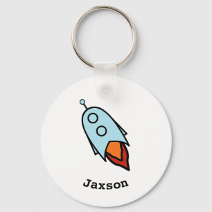 Personalized Rocket Ship Key Ring