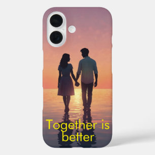 Personalized Romantic Couple Silhouette iPhone 16 Case