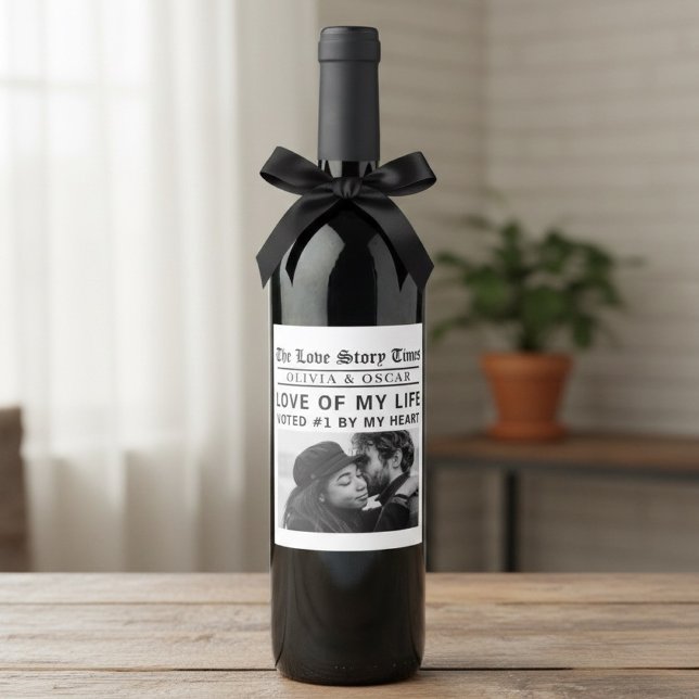 Personalized Romantic Custom Love Story Photo Wine Label (Creator Uploaded)