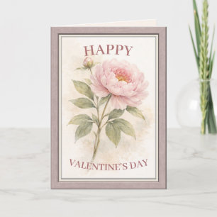 Personalized Romantic Floral Happy Valentine's Day Card