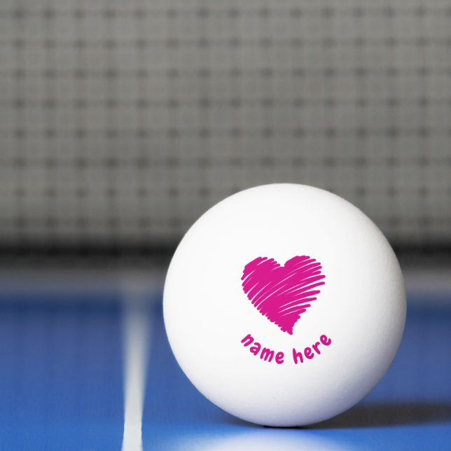 PERSONALIZED ROMANTIC HEART PING PONG BALL (Net)