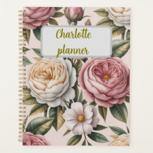 Personalized rose Flower chic Productivity Goal Planner