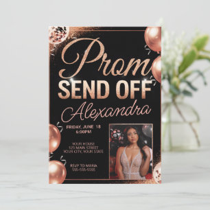 Personalized Rose Gold Prom Send Off DIY Photo Invitation