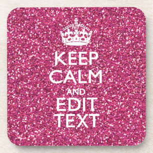 Personalized Rose Keep Calm Decor Coaster