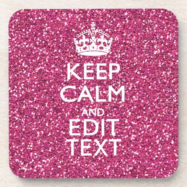 Personalized Rose Keep Calm Decor Coaster (Front)