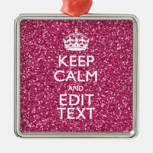 Personalized Rose Keep Calm Decor Metal Tree Decoration