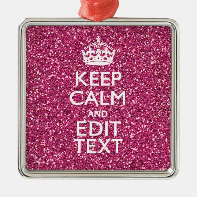 Personalized Rose Keep Calm Decor Metal Tree Decoration (Front)