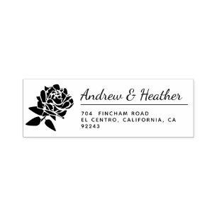 Personalized Rose Self-inking Stamp