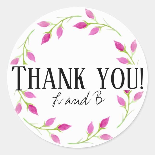 PERSONALIZED ROSE THANK YOU sticker (Front)