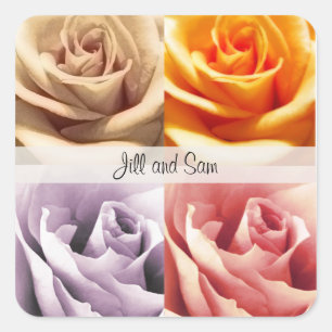 PERSONALIZED ROSE WEDDING STICKERS