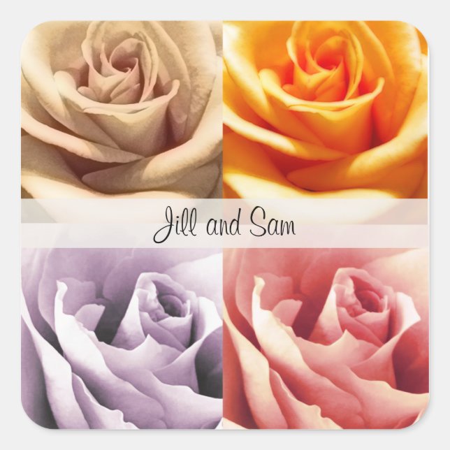 PERSONALIZED ROSE WEDDING STICKERS (Front)