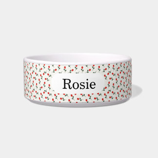 Personalized roses pet bowl