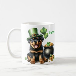 Personalized Rottweiler Dog St. Patty's Day Coffee Mug