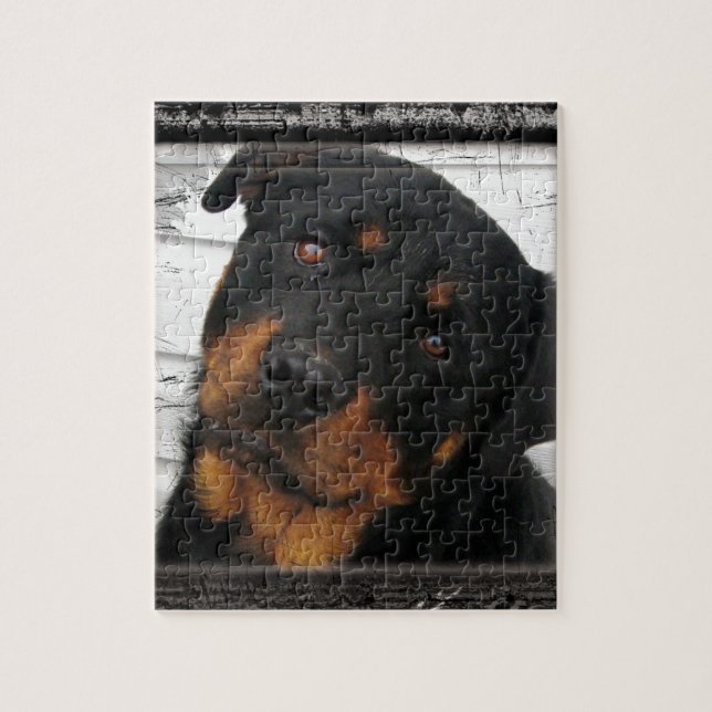 Personalized rottweiler jigsaw puzzle (Vertical)