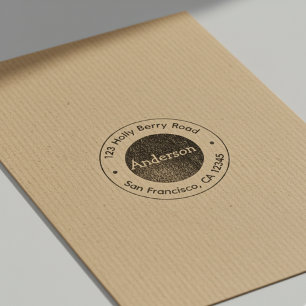 Personalized Round Return Address Stamp